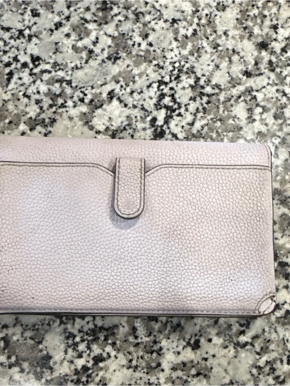 Michael Kors Light Blush Pink Pebbled Leather Clutch with MK Logo
